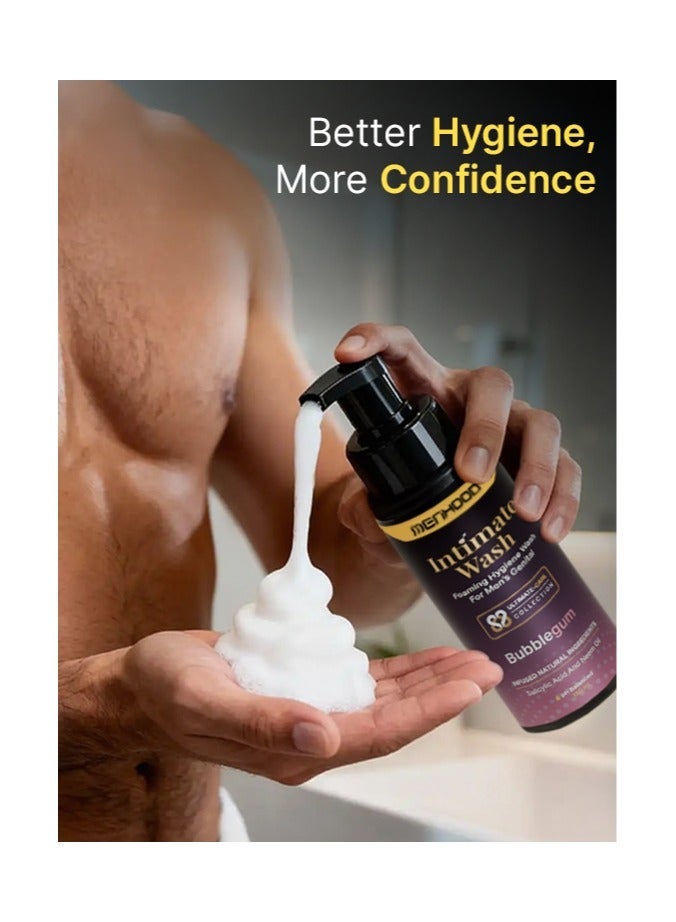 MENHOOD Intimate Wash for Men 150 ML| Tea Tree Oil Essential Neem Oil |Anti-Fungal Foaming Wash | PH Balanced |Skin Brightening | Long- Lasting Freshness (Bubble Gum) - Image 2